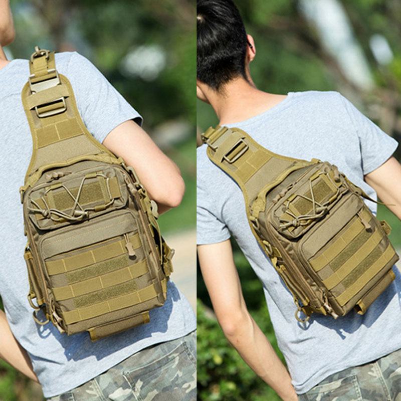 Męski Nylonowy Kamuflaż O Dużej Pojemności Multi-carry Tactical Travel Outdoor Torba Na Klatkę Piersiową Torba Na Ramię