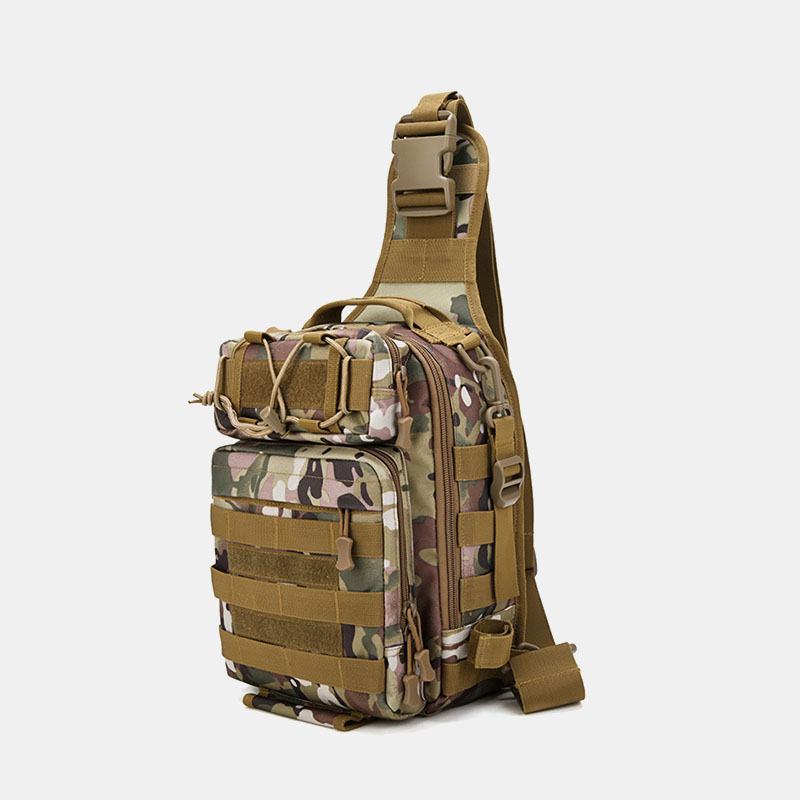 Męski Nylonowy Kamuflaż O Dużej Pojemności Multi-carry Tactical Travel Outdoor Torba Na Klatkę Piersiową Torba Na Ramię