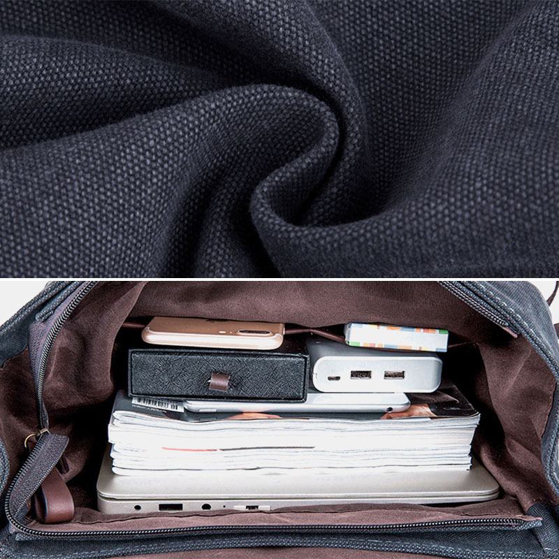 Męski Odporny Na Zużycie Plecak Płócienny O Dużej Pojemności Vintage Casual 15.6-calowy Plecak Na Laptopa