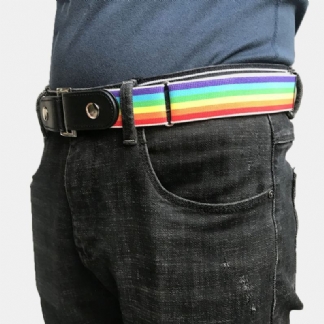 Męski Pasek Ze Skóry Pu Regulowany Wąski Elastyczny Niewidoczny Podwójnego Zastosowania Wild Jeans Belt