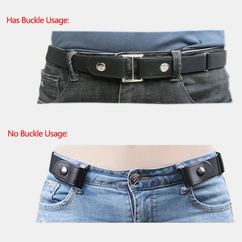 Męski Pasek Ze Skóry Pu Regulowany Wąski Elastyczny Niewidoczny Podwójnego Zastosowania Wild Jeans Belt