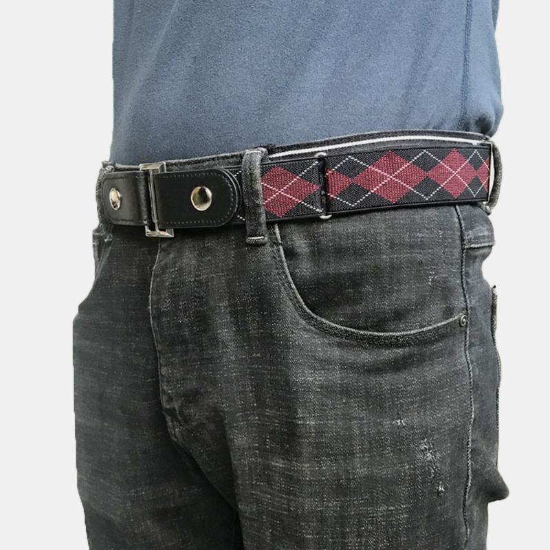 Męski Pasek Ze Skóry Pu Regulowany Wąski Elastyczny Niewidoczny Podwójnego Zastosowania Wild Jeans Belt