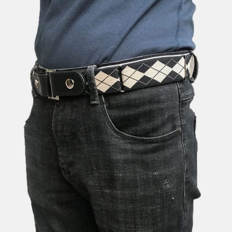 Męski Pasek Ze Skóry Pu Regulowany Wąski Elastyczny Niewidoczny Podwójnego Zastosowania Wild Jeans Belt