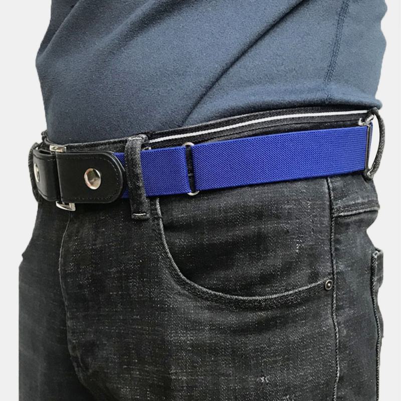 Męski Pasek Ze Skóry Pu Regulowany Wąski Elastyczny Niewidoczny Podwójnego Zastosowania Wild Jeans Belt