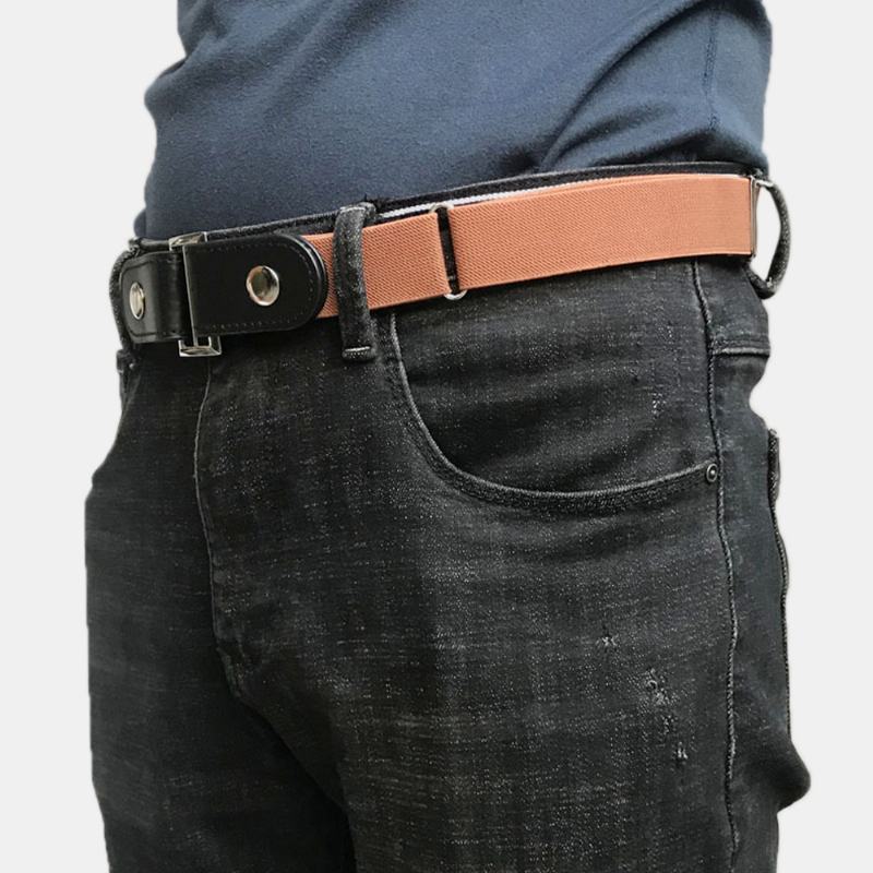 Męski Pasek Ze Skóry Pu Regulowany Wąski Elastyczny Niewidoczny Podwójnego Zastosowania Wild Jeans Belt