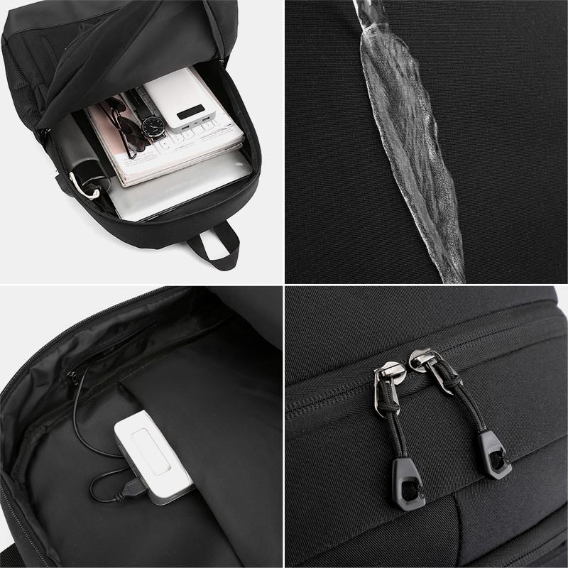 Męski Plecak Ładujący Usb Z Wieloma Kieszeniami Oxford Casual Wild Waterproof School Bag