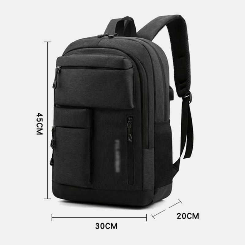 Męski Plecak Ładujący Usb Z Wieloma Kieszeniami Oxford Casual Wild Waterproof School Bag