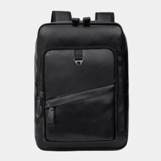 Męski Plecak Ze Sztucznej Skóry O Dużej Pojemności Business Casual 14-calowy Plecak Na Laptopa