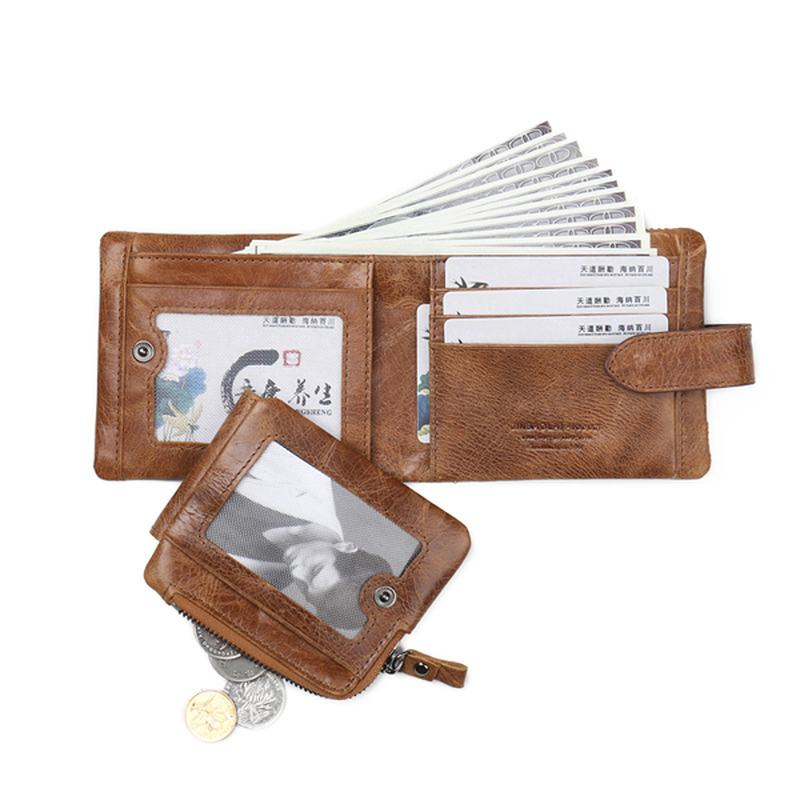 Męski Portfel Z Prawdziwej Skóry W Stylu Vintage Multicard Slots Card Holder Purse