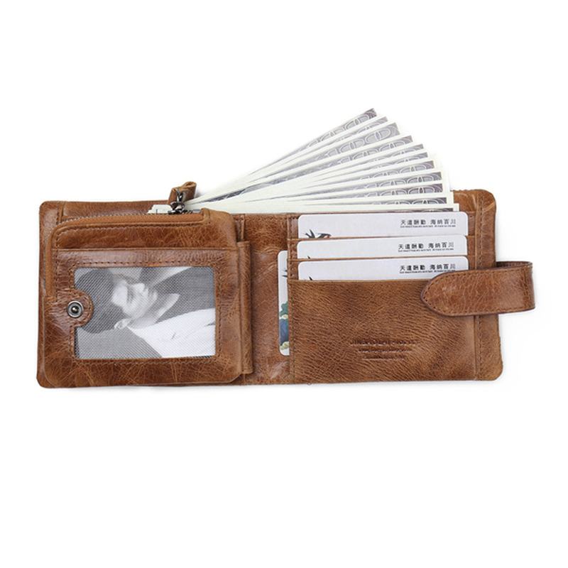 Męski Portfel Z Prawdziwej Skóry W Stylu Vintage Multicard Slots Card Holder Purse