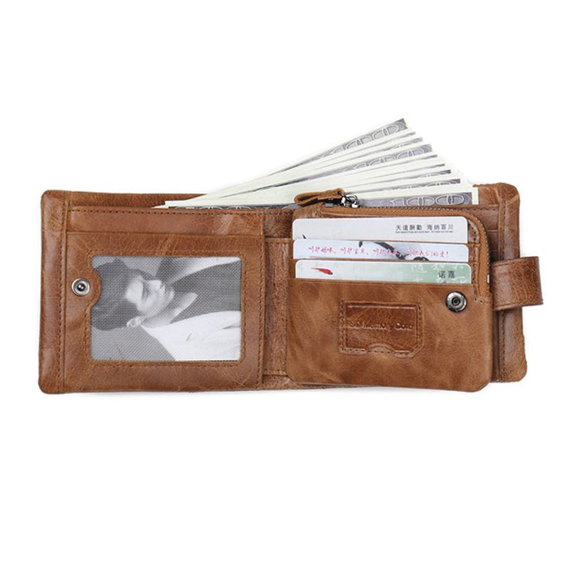 Męski Portfel Z Prawdziwej Skóry W Stylu Vintage Multicard Slots Card Holder Purse