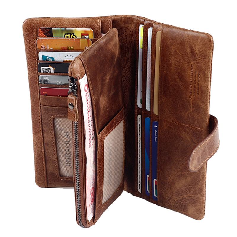 Męski Portfel Z Prawdziwej Skóry W Stylu Vintage Multicard Slots Card Holder Purse