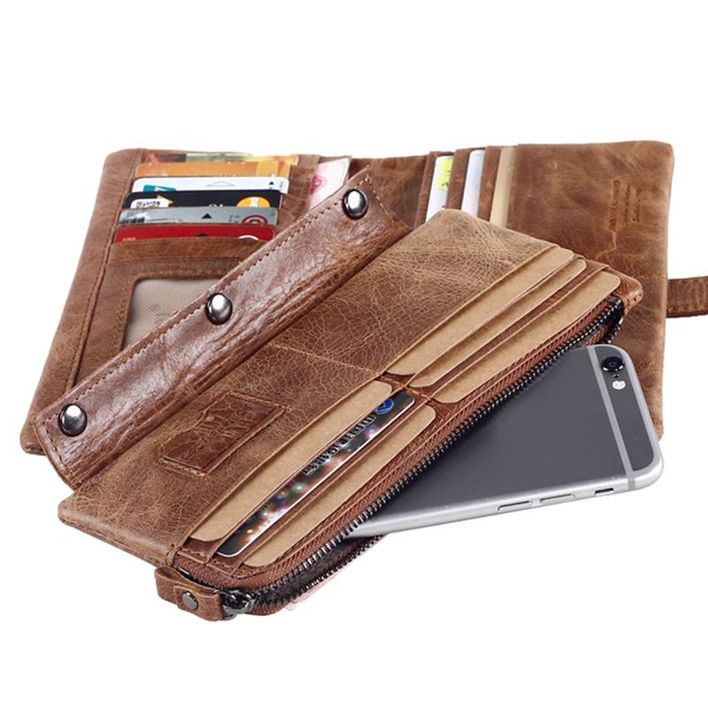 Męski Portfel Z Prawdziwej Skóry W Stylu Vintage Multicard Slots Card Holder Purse