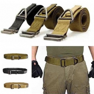 Męski Regulowany Wojskowy Płótno Ratownicze Rigger Belt Canvas Casual Belt