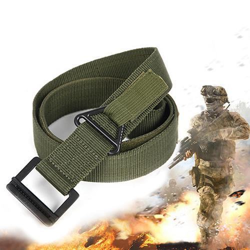 Męski Regulowany Wojskowy Płótno Ratownicze Rigger Belt Canvas Casual Belt