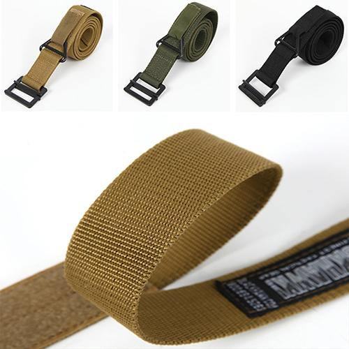 Męski Regulowany Wojskowy Płótno Ratownicze Rigger Belt Canvas Casual Belt