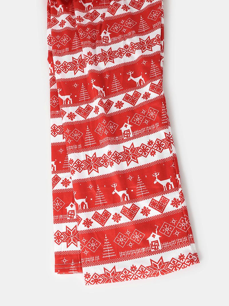 Męski Świąteczny Tekst Z Nadrukiem Top Elk Pattern Luźne Spodnie Dwuczęściowy Zestaw Piżam Home Lounge