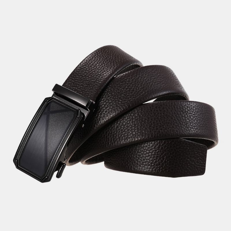 Męski Skórzany Prostokątny Automatyczny Pasek 3.5 cm Casual Business Ratchet Belt