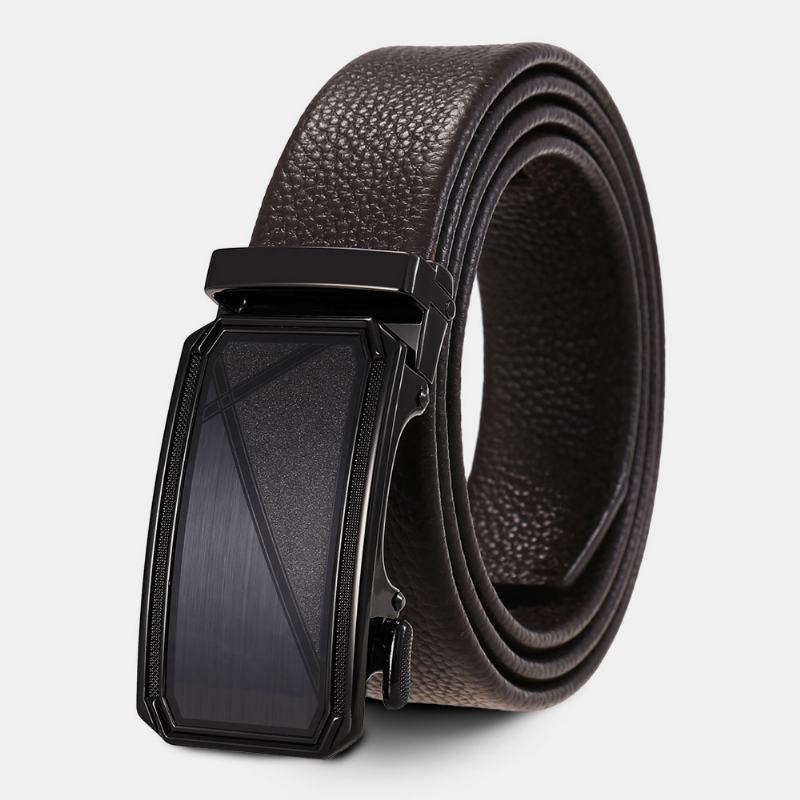 Męski Skórzany Prostokątny Automatyczny Pasek 3.5 cm Casual Business Ratchet Belt