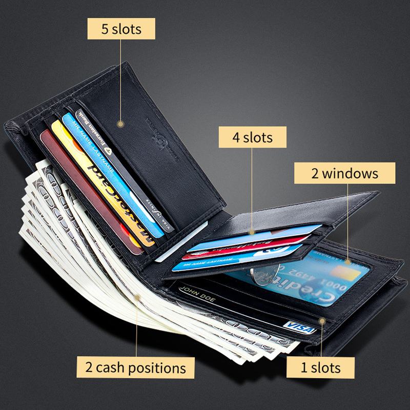 Męski Skórzany Wąski Portfel Anti-theft Multi-card Slot Card Holder Portfel Na Portmonetki