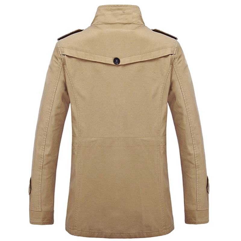 Męski Stójka Duży Rozmiar Bawełniany Płaszcz Rozrywka Casual Solid Color Multi Pocket Outdoors Jacket