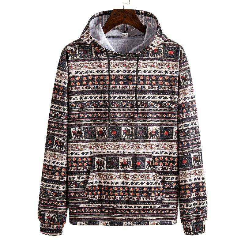 Męski Sweter Plus Size Z Nadrukiem W Stylu Retro W Stylu Etnicznym