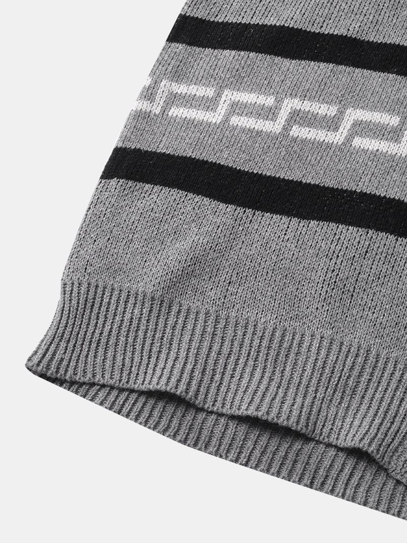 Męski Sweter Z Dzianiny W Stylu Etnicznym Z Dzianiny O Dopasowanym Kroju Z Długim Rękawem