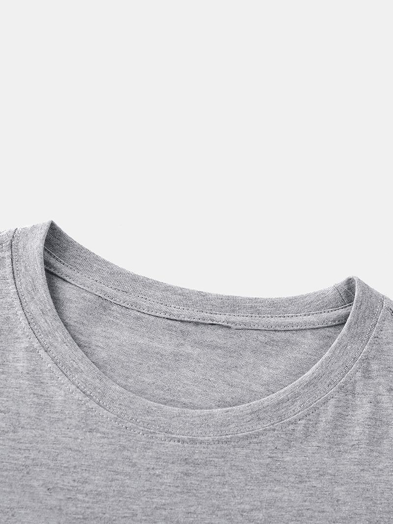 Męski T-shirt Z Nadrukiem W Stylu Vintage 100% Bawełny Z Krótkim Rękawem