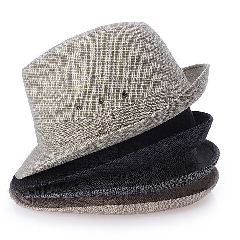 Męski Vintage Zaciskany Poliester Z Krótkim Rondem Jazz Hat Bucket Hat CZapka Plażowa Travel Oddychająca CZapka Przeciwsłoneczna