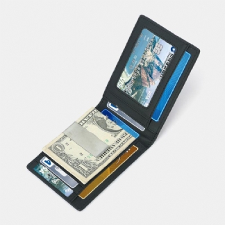 Męski Wielofunkcyjny Biznesowy Portfel Z Włókna Węglowego Us Dollar Clip Card Trade Short Multi-card Slots Wallet