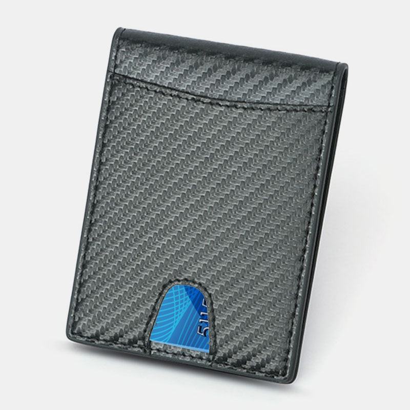 Męski Wielofunkcyjny Biznesowy Portfel Z Włókna Węglowego Us Dollar Clip Card Trade Short Multi-card Slots Wallet