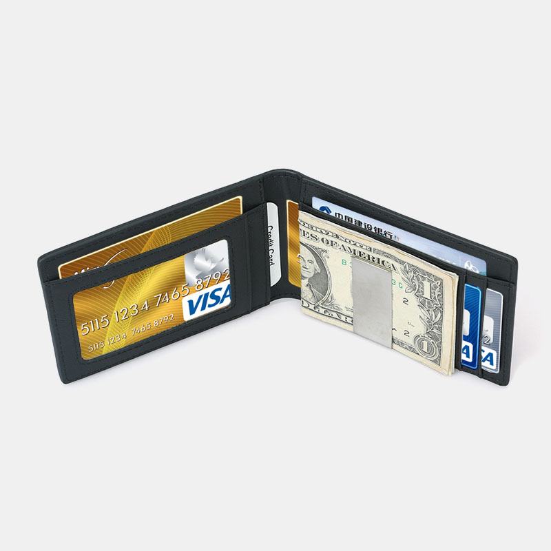 Męski Wielofunkcyjny Biznesowy Portfel Z Włókna Węglowego Us Dollar Clip Card Trade Short Multi-card Slots Wallet