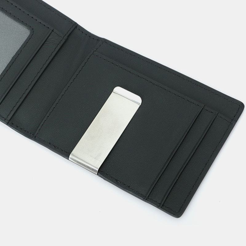 Męski Wielofunkcyjny Biznesowy Portfel Z Włókna Węglowego Us Dollar Clip Card Trade Short Multi-card Slots Wallet