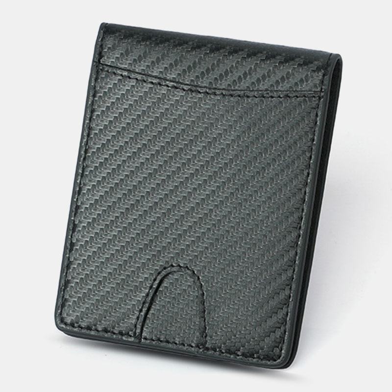 Męski Wielofunkcyjny Biznesowy Portfel Z Włókna Węglowego Us Dollar Clip Card Trade Short Multi-card Slots Wallet