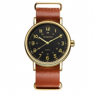 Męski Zegarek Kwarcowy Casual Skórzany Pasek Business Watch