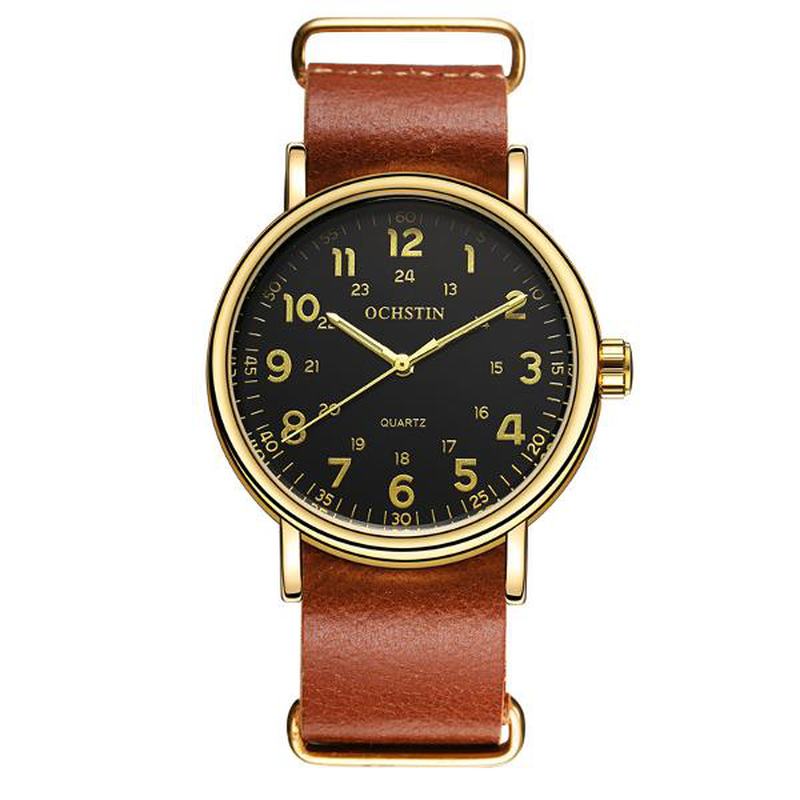 Męski Zegarek Kwarcowy Casual Skórzany Pasek Business Watch