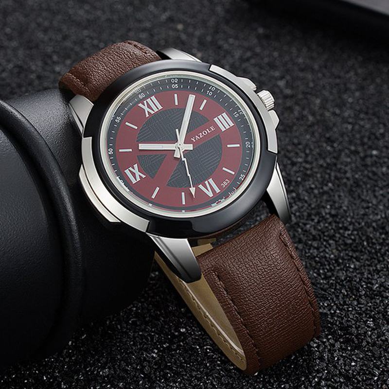Męski Zegarek Skórzany Pasek Luminous Casual Outdoor Męski Zegarek Kwarcowy Na Rękę