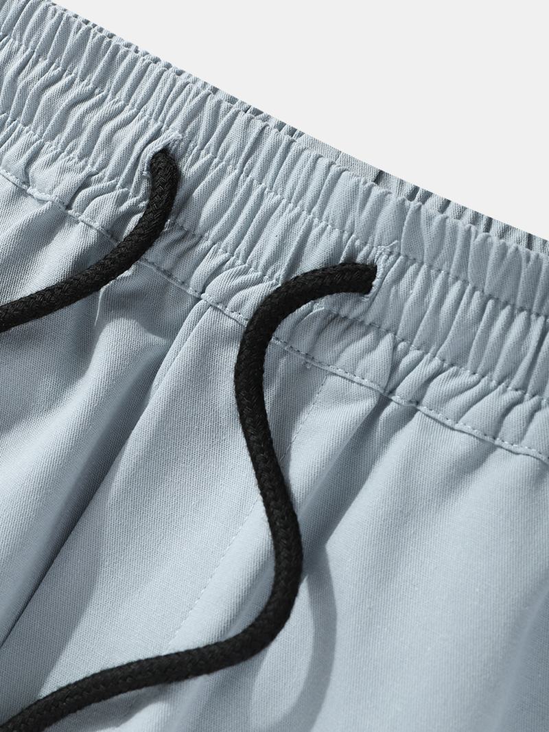 Męskie 100% Bawełna Kontrastujące Kolorowe Szwy Snap Pocket Cargo Jogger Pants