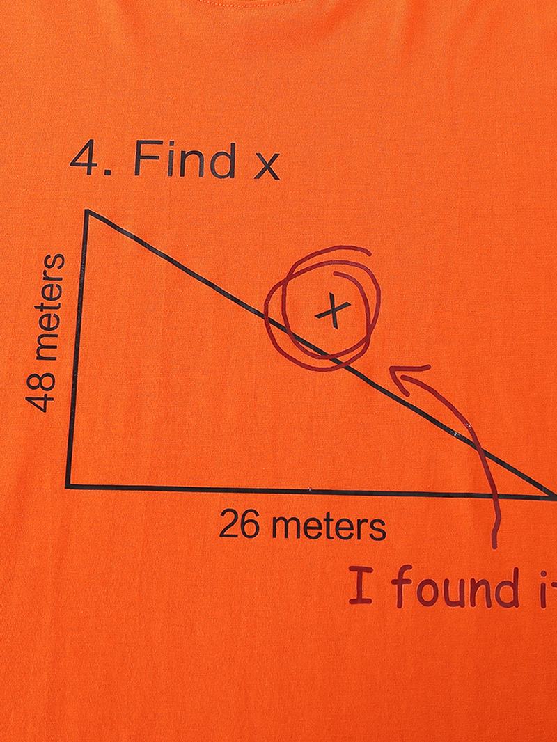 Męskie 100% Bawełniane Matematyczne Geometryczne Koszulki Z Krótkim Rękawem I Nadrukiem