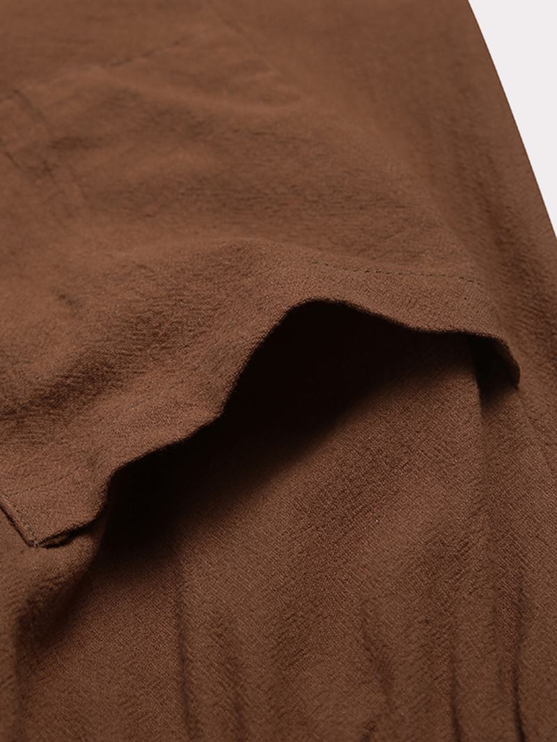 Męskie 100% Bawełniane Oddychające Spodnie W Jednolitym Kolorze