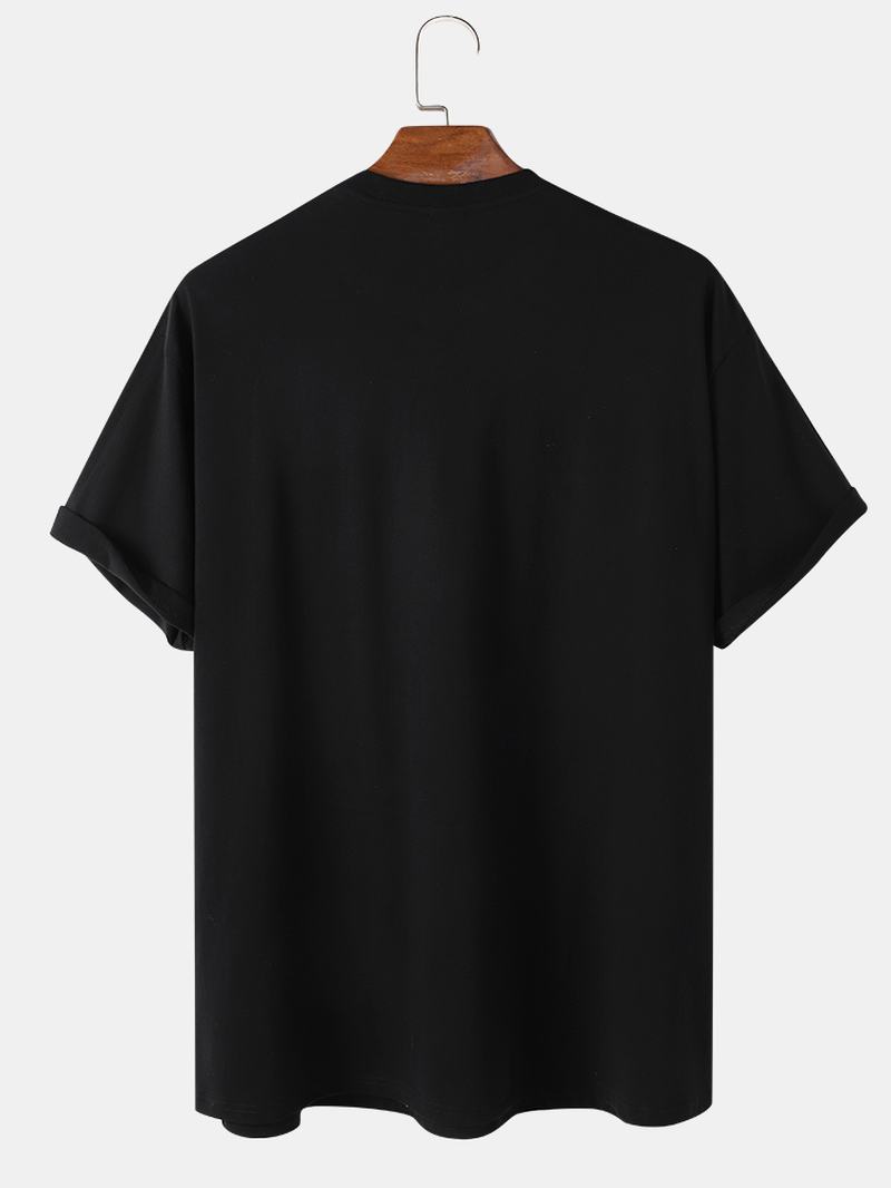 Męskie 100% Bawełniane T-shirty Z Krótkim Rękawem I Nadrukiem Z Boku Króliczka Wielkanocnego