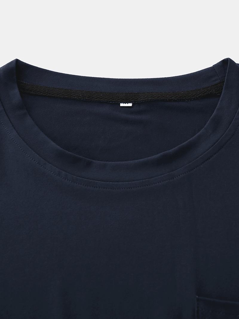 Męskie Bawełniane Slogan Graphics Curved Hem Casual T-shirty