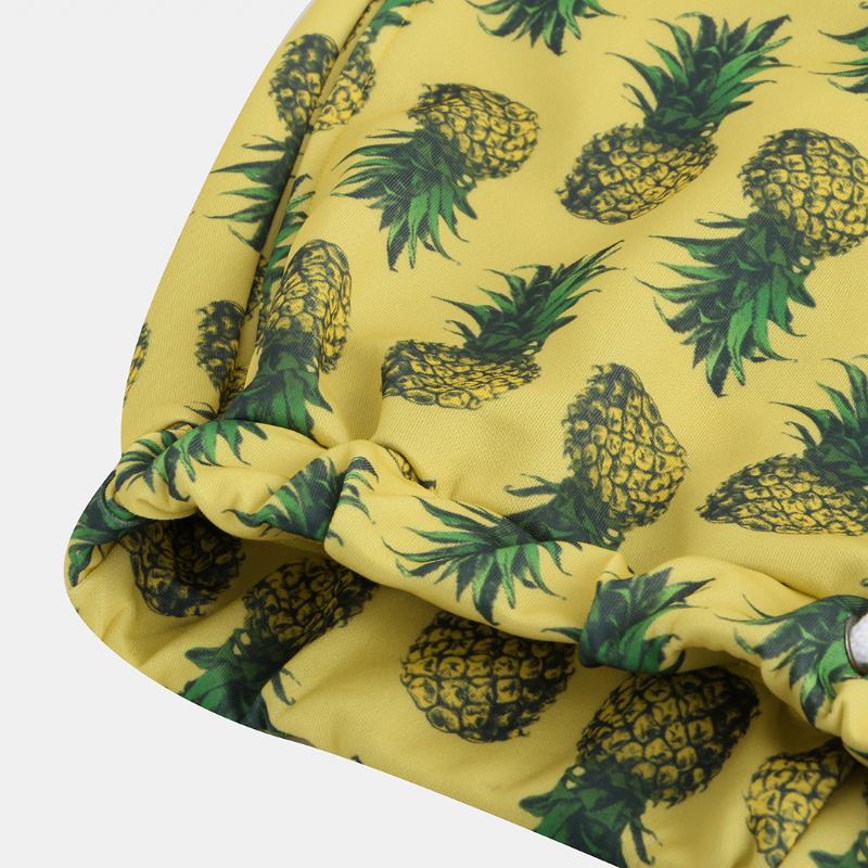 Męskie Bawełniane Spodnie Z Nadrukiem Ananasowym W Stylu Hawajskim
