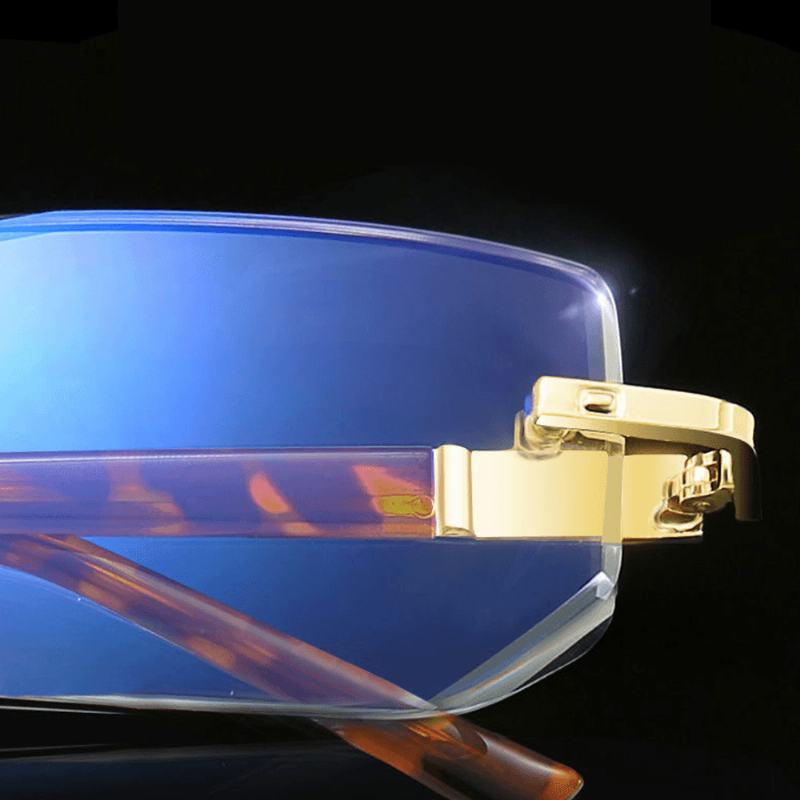 Męskie Bezramowe Anty-niebieskie Anty-radiacyjne Anty-zmęczeniowe Okulary Do CZytania Hd Okulary Prezbiopii
