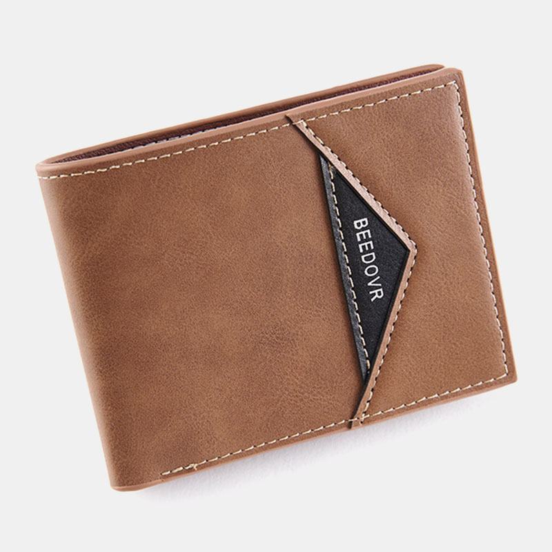 Męskie Bifold Short Antimagnetic Wallet Vintage Multi-card Slots Card Holder Money Clip