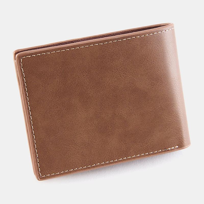 Męskie Bifold Short Antimagnetic Wallet Vintage Multi-card Slots Card Holder Money Clip