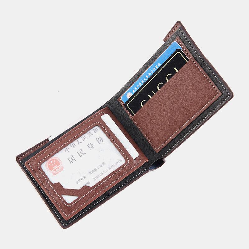 Męskie Bifold Short Antimagnetic Wallet Vintage Multi-card Slots Card Holder Money Clip