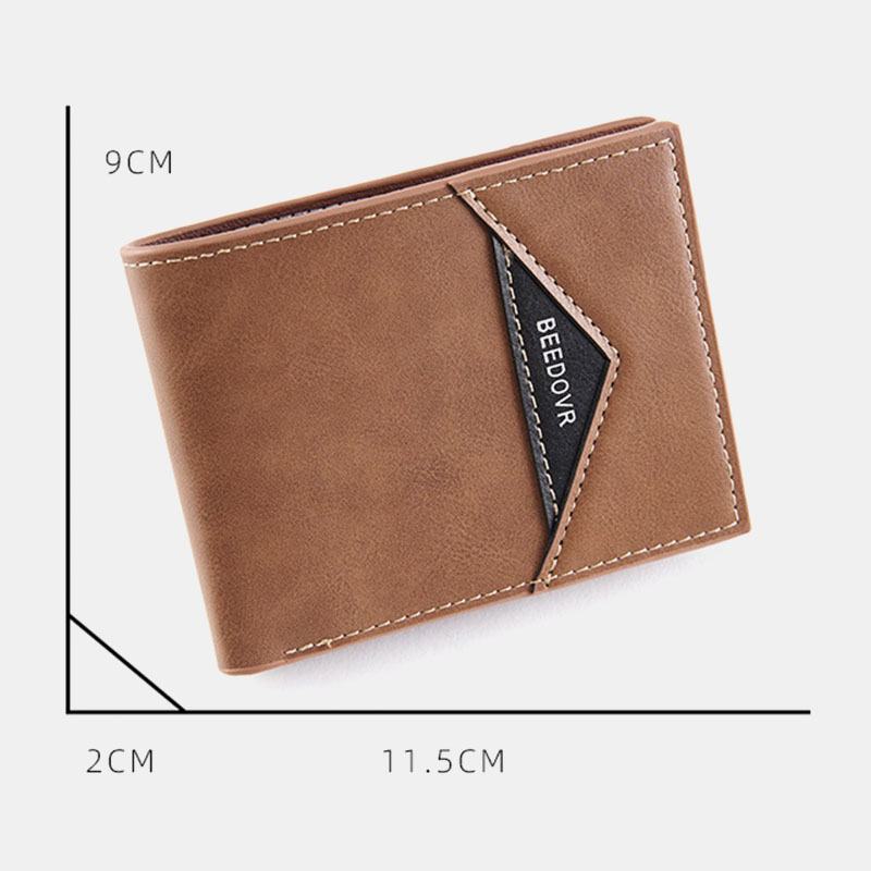 Męskie Bifold Short Antimagnetic Wallet Vintage Multi-card Slots Card Holder Money Clip