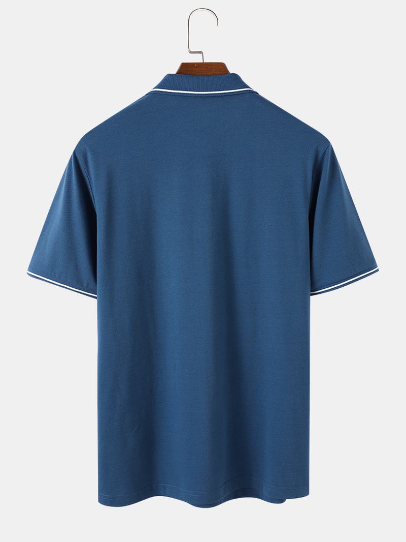 Męskie Biznesowe Bawełniane Koszule W Jednolitym Kolorze Z Zapięciem Na Guziki
