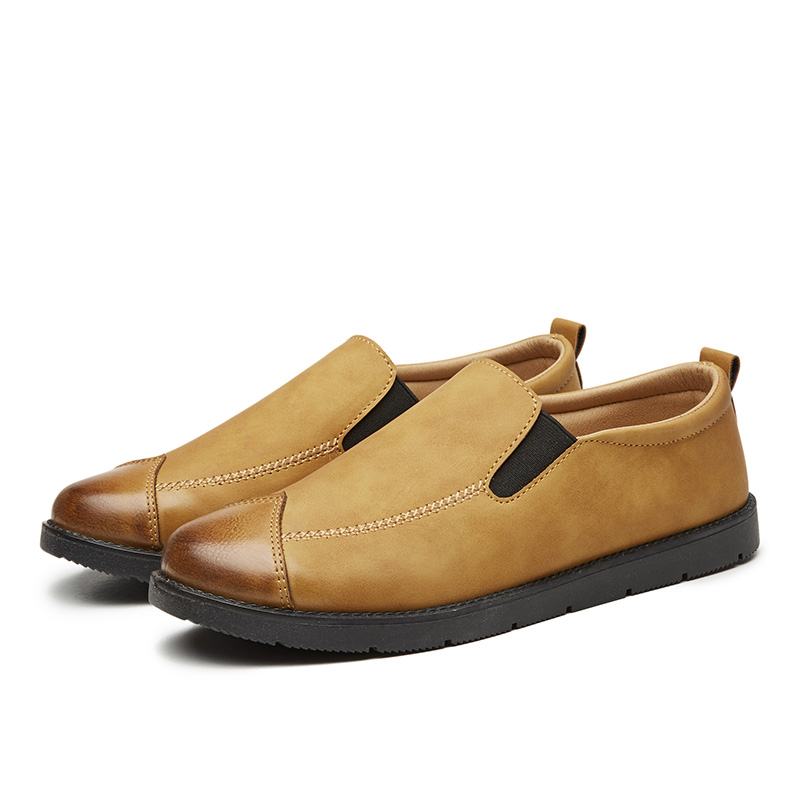 Męskie Business Casual Loafers Chelsea Slip On Work Dress Buty Do Ręcznego Szycia